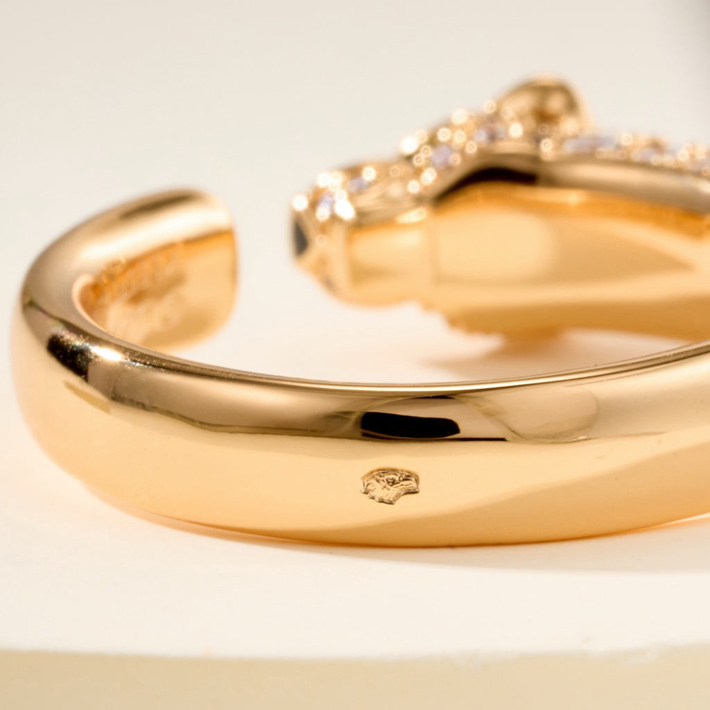 [Noble Aura jewelry]PANTHERE HALF DIAMOND SMALL RING
