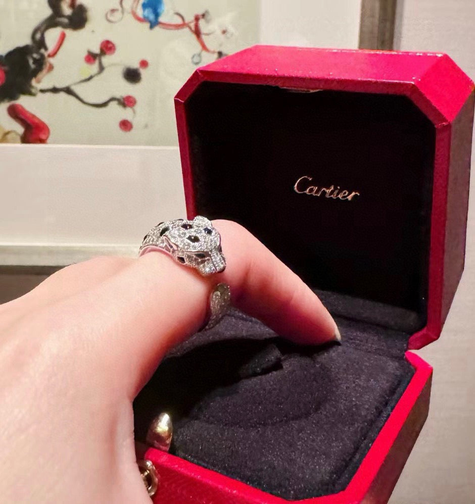 [Noble Aura jewelry]PANTHERE SPOTTED FULL DIAMOND MEDIUM RING