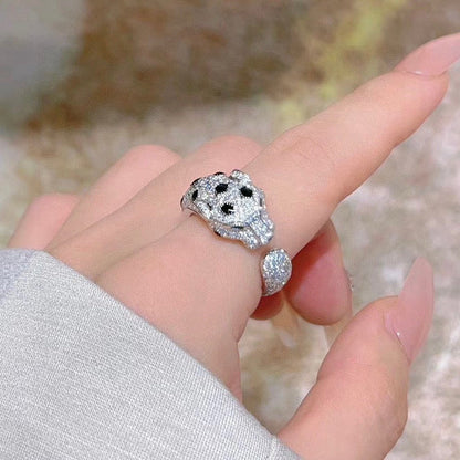 [Noble Aura jewelry]PANTHERE SPOTTED FULL DIAMOND MEDIUM RING
