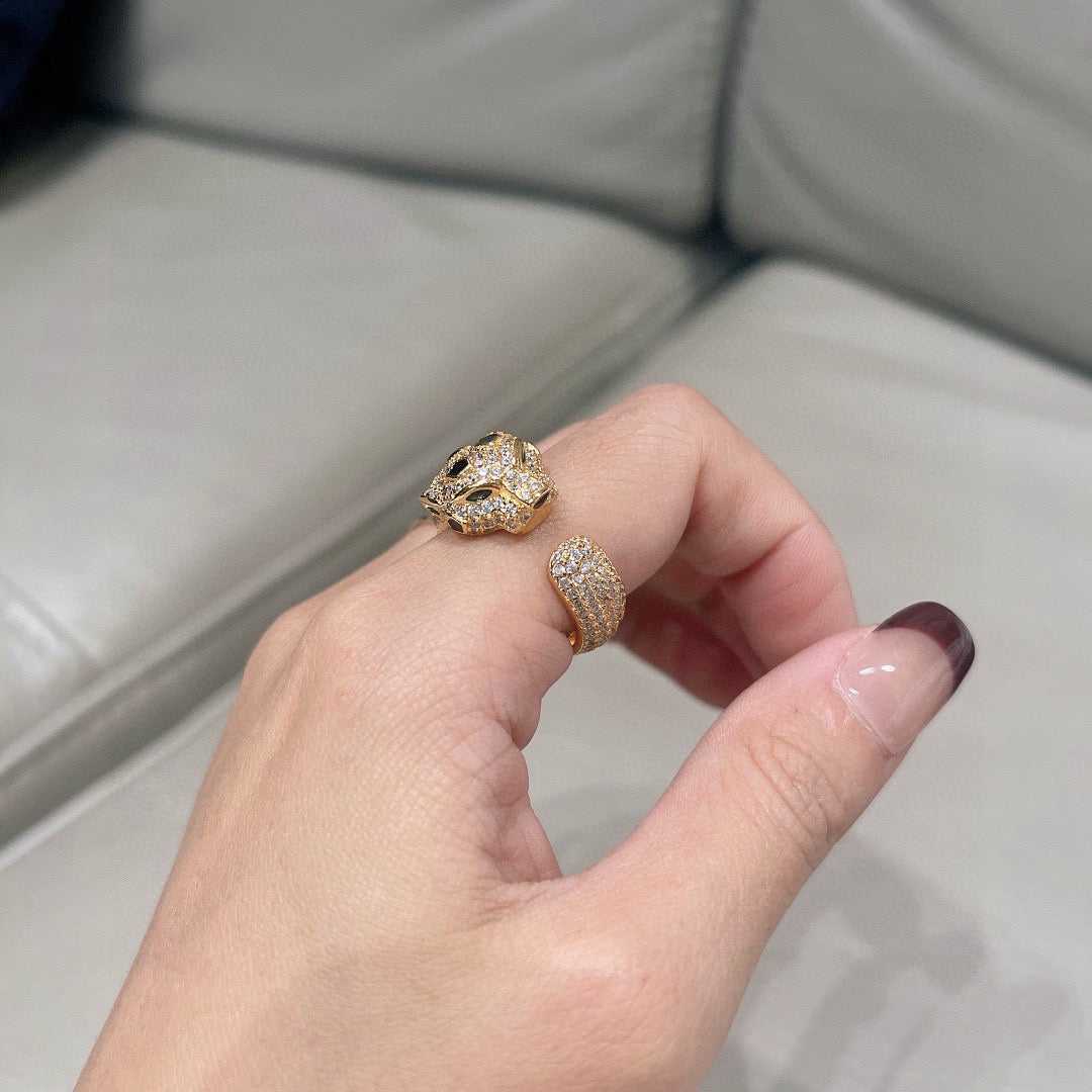 [Noble Aura jewelry]PANTHERE SPOTTED FULL DIAMOND MEDIUM RING