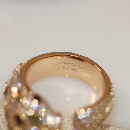 [Noble Aura jewelry]PANTHERE SPOTTED FULL DIAMOND MEDIUM RING