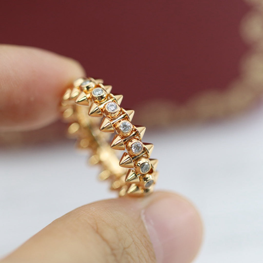 [Noble Aura jewelry]CLASH 6.8MM DIAMOND MEDIUM RING