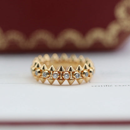 [Noble Aura jewelry]CLASH 6.8MM DIAMOND MEDIUM RING