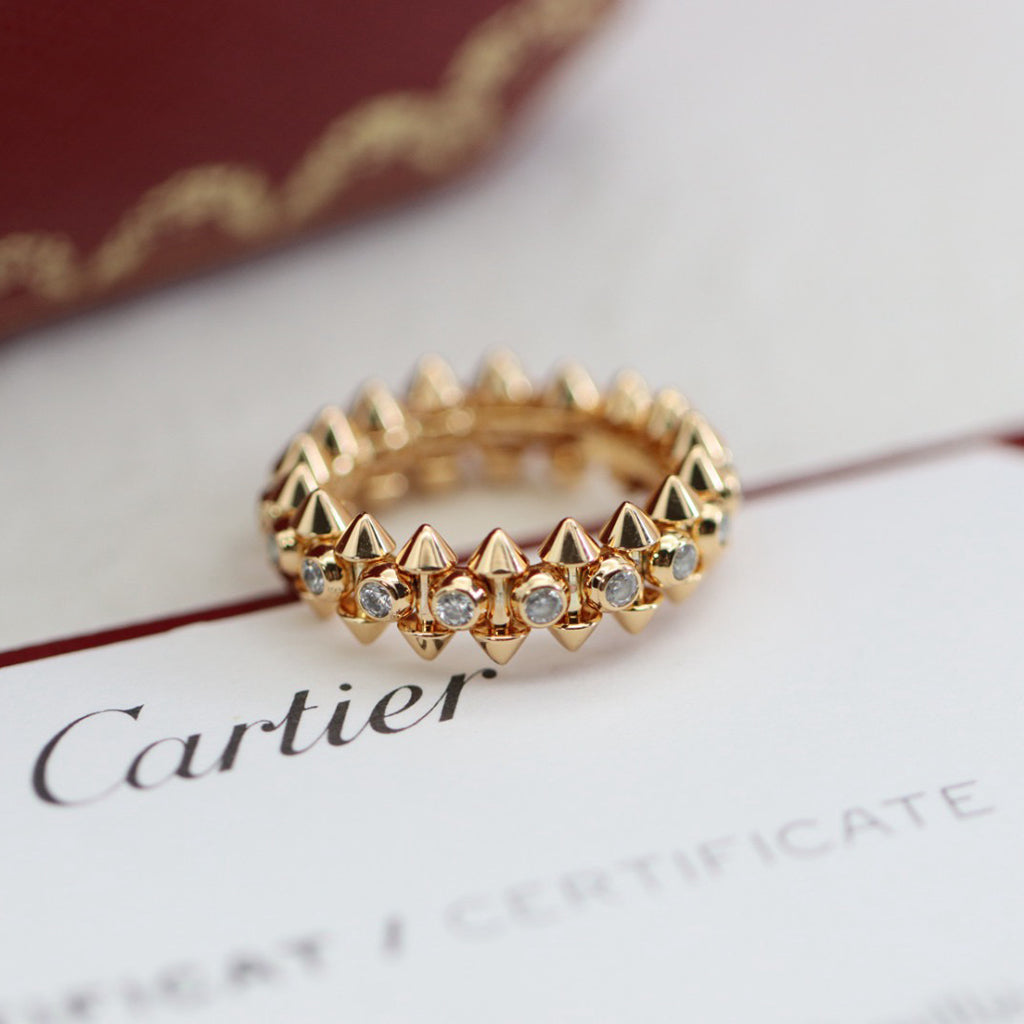 [Noble Aura jewelry]CLASH 6.8MM DIAMOND MEDIUM RING