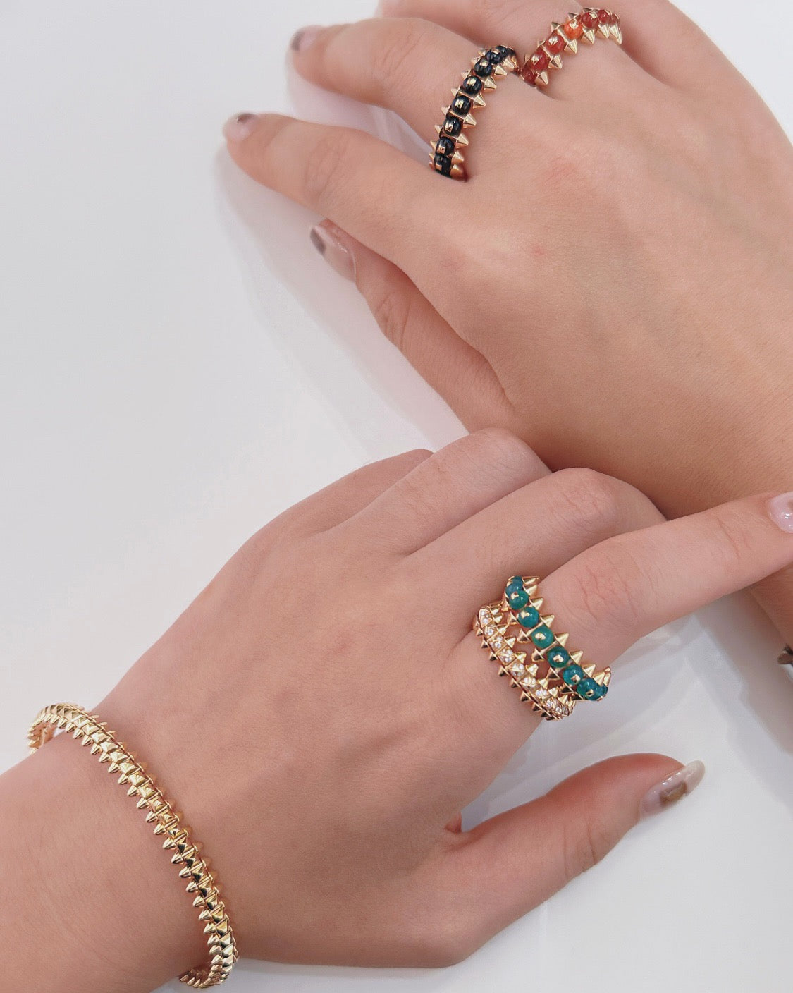 [Noble Aura jewelry]CLASH 7.9MM AGATE CHALCEDONY RING