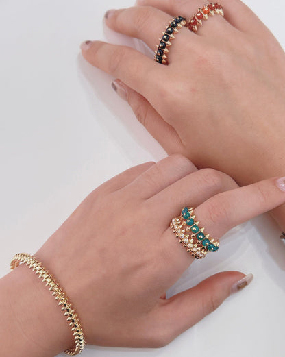 [Noble Aura jewelry]CLASH 7.9MM AGATE CHALCEDONY RING