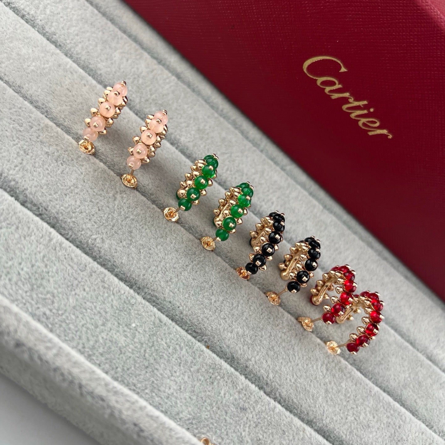 [Noble Aura jewelry]CLASH 7.9MM AGATE CHALCEDONY EARRINGS