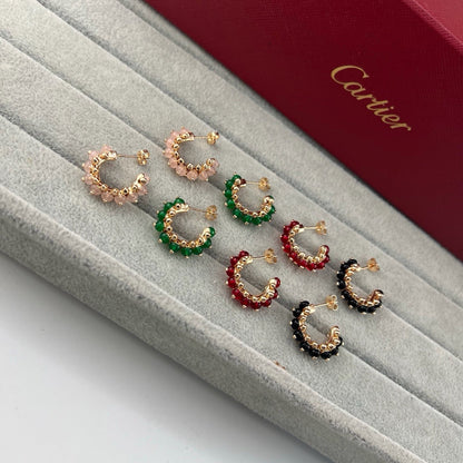 [Noble Aura jewelry]CLASH 7.9MM AGATE CHALCEDONY EARRINGS