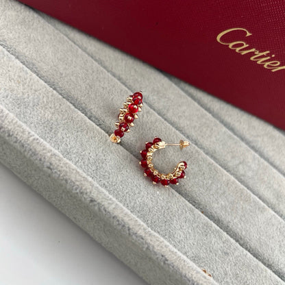 [Noble Aura jewelry]CLASH 7.9MM AGATE CHALCEDONY EARRINGS