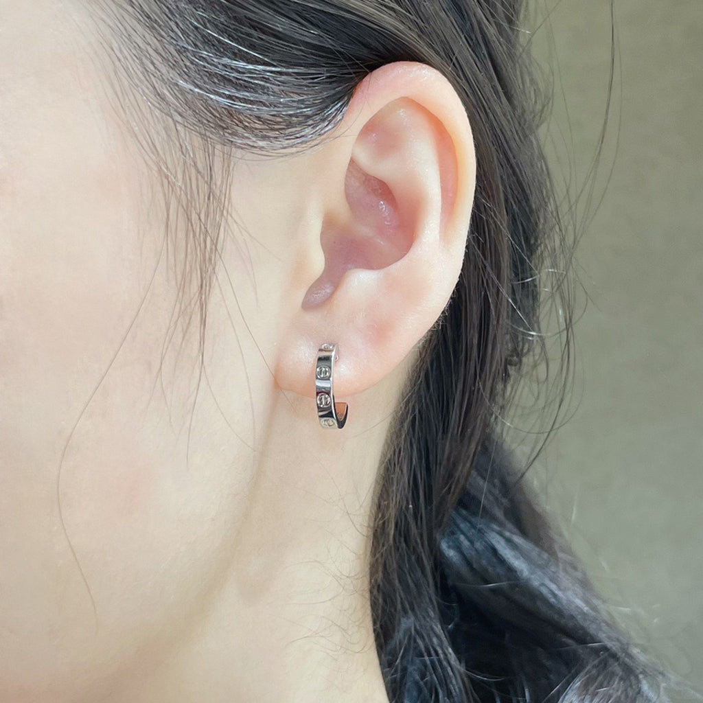 [Noble Aura jewelry]LOVE EARRINGS 2.65 MM NO DIAMOND SMALL