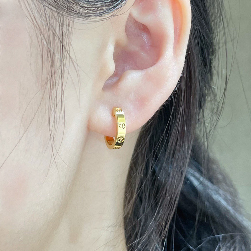 [Noble Aura jewelry]LOVE EARRINGS 2.65 MM NO DIAMOND SMALL