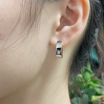 [Noble Aura jewelry]LOVE EARRINGS 5.7MM 2 DIAMONDS