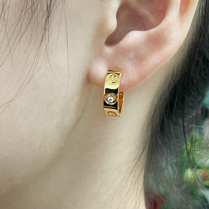 [Noble Aura jewelry]LOVE EARRINGS 5.7MM 2 DIAMONDS