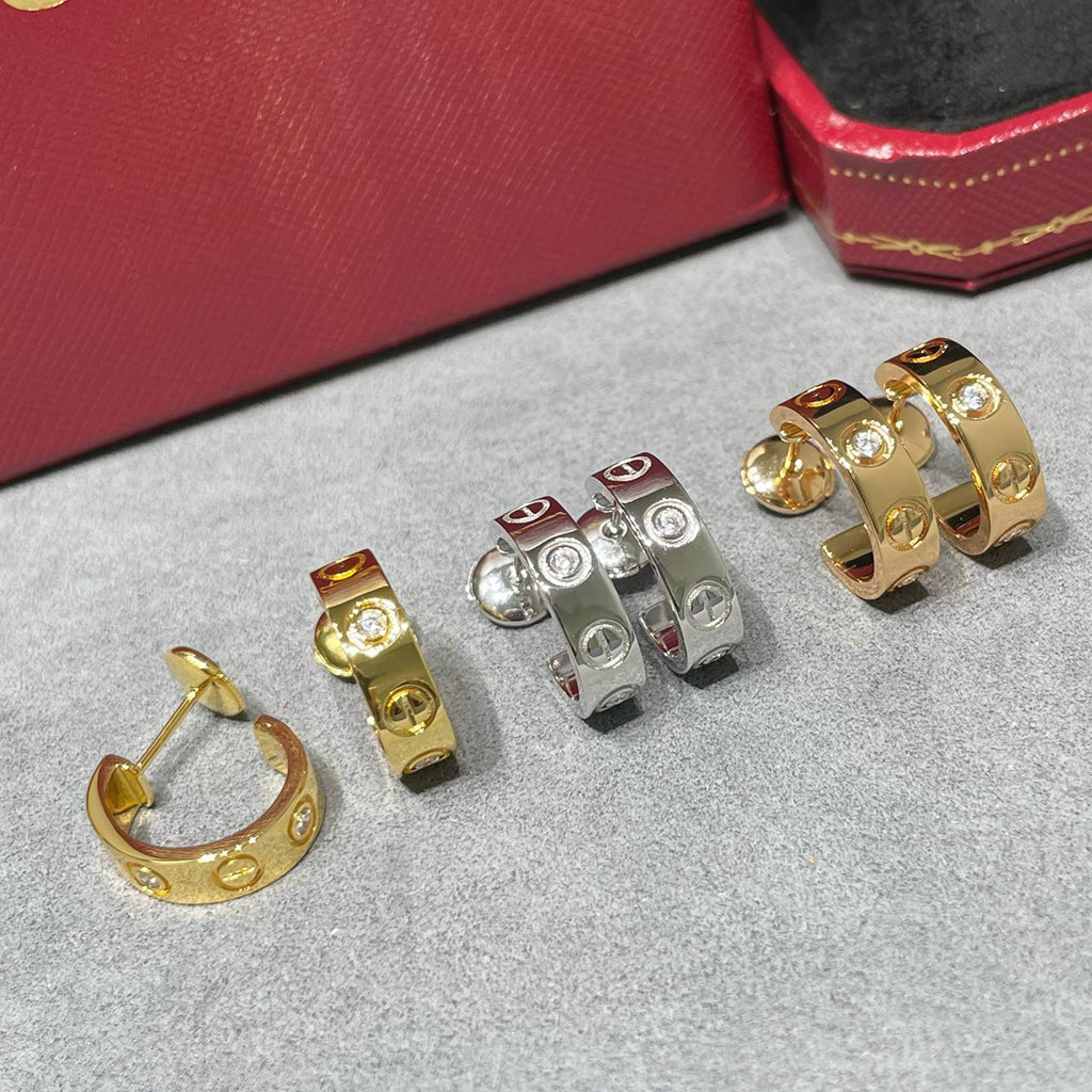 [Noble Aura jewelry]LOVE EARRINGS 5.7MM 2 DIAMONDS