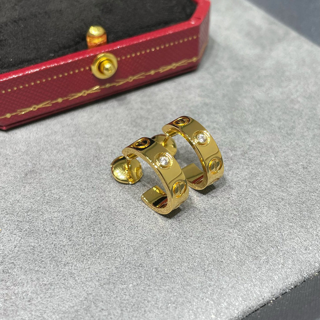 [Noble Aura jewelry]LOVE EARRINGS 5.7MM 2 DIAMONDS
