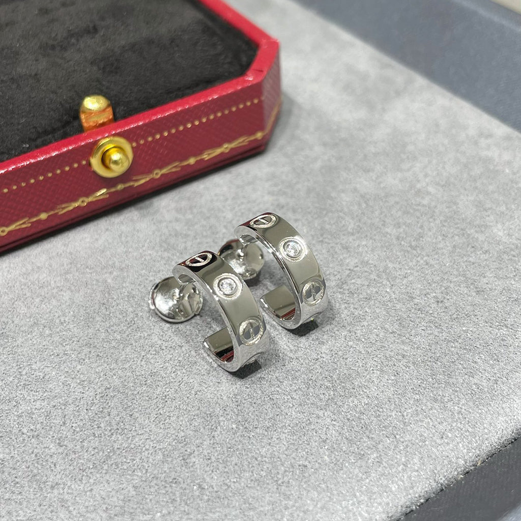 [Noble Aura jewelry]LOVE EARRINGS 5.7MM 2 DIAMONDS