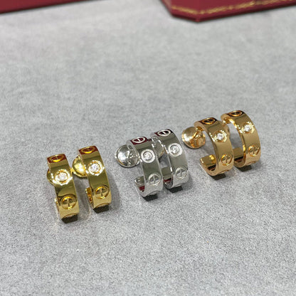 [Noble Aura jewelry]LOVE EARRINGS 5.7MM 2 DIAMONDS