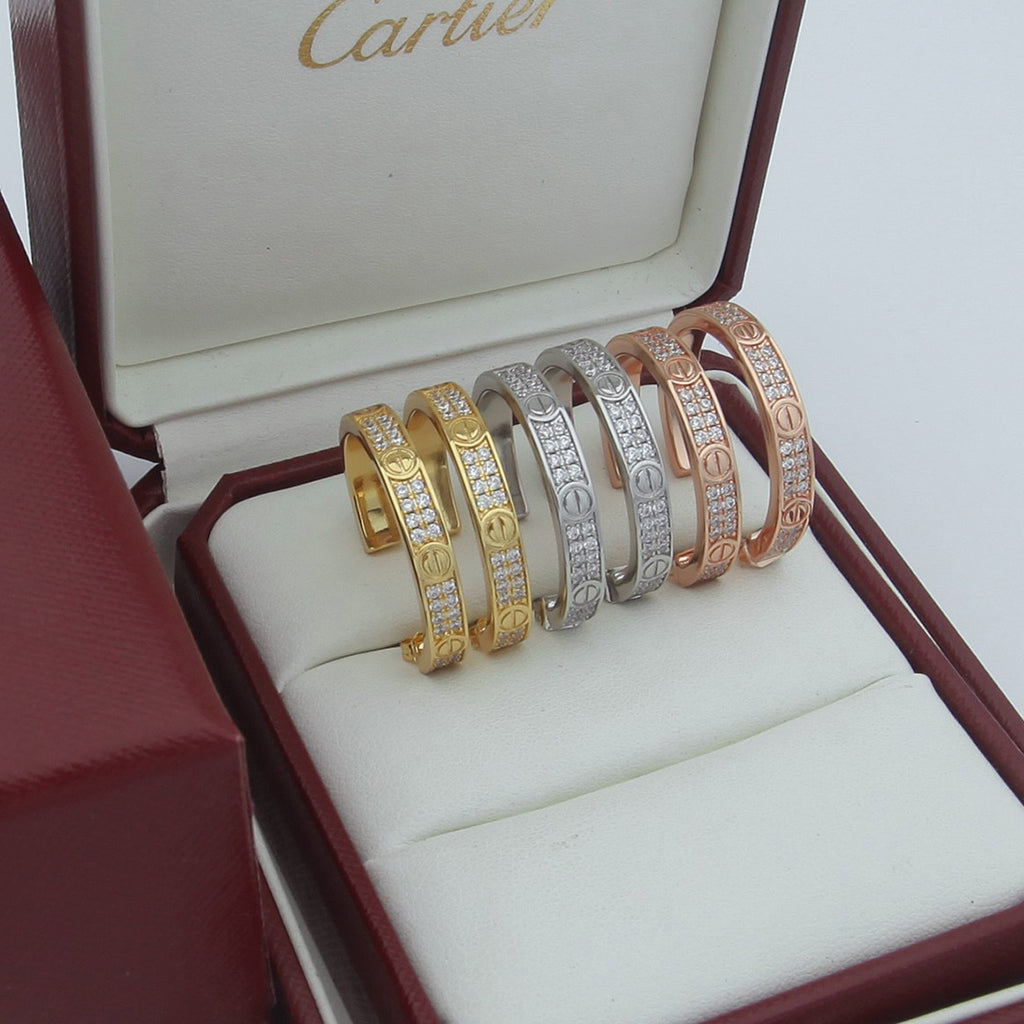 [Noble Aura jewelry]LOVE EARRINGS 3.6MM DIAMOND PAVED
