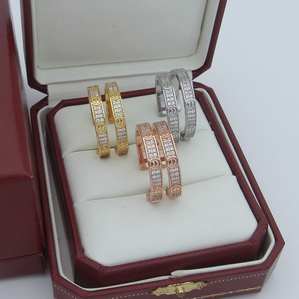 [Noble Aura jewelry]LOVE EARRINGS 3.6MM DIAMOND PAVED