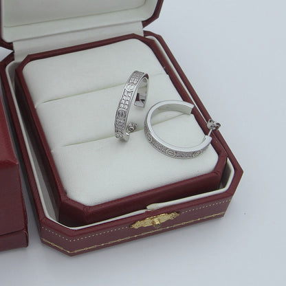 [Noble Aura jewelry]LOVE EARRINGS 3.6MM DIAMOND PAVED
