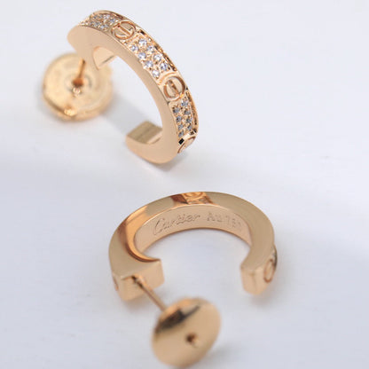 [Noble Aura jewelry]LOVE 5.5MM DIAMOND PAVED EARRINGS