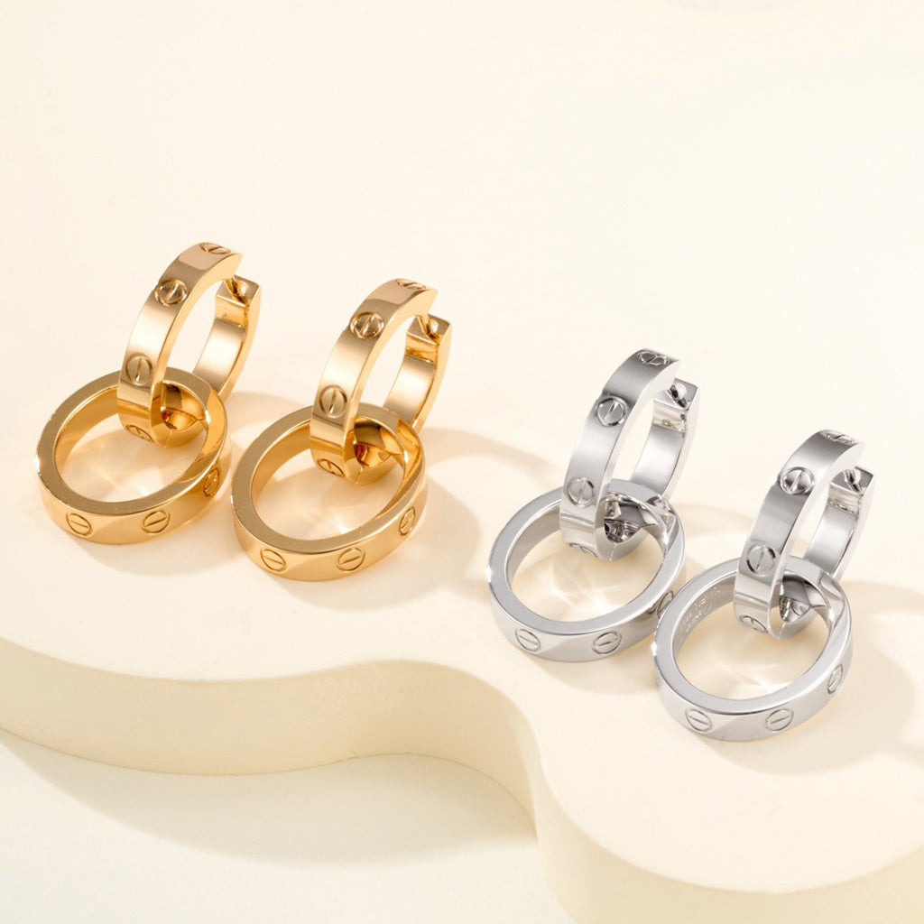 [Noble Aura jewelry]LOVE 3.3MM DANGLE EARRINGS