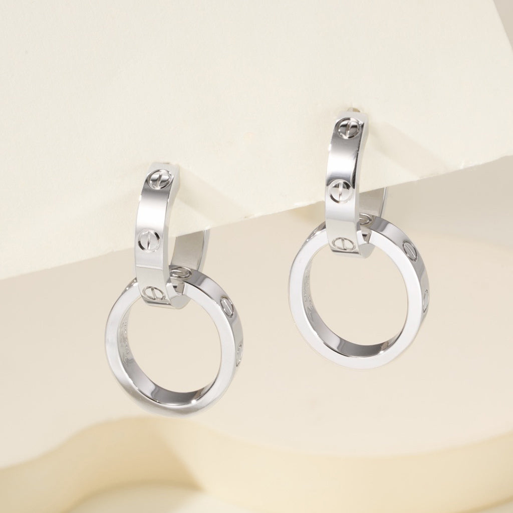 [Noble Aura jewelry]LOVE 3.3MM DANGLE EARRINGS