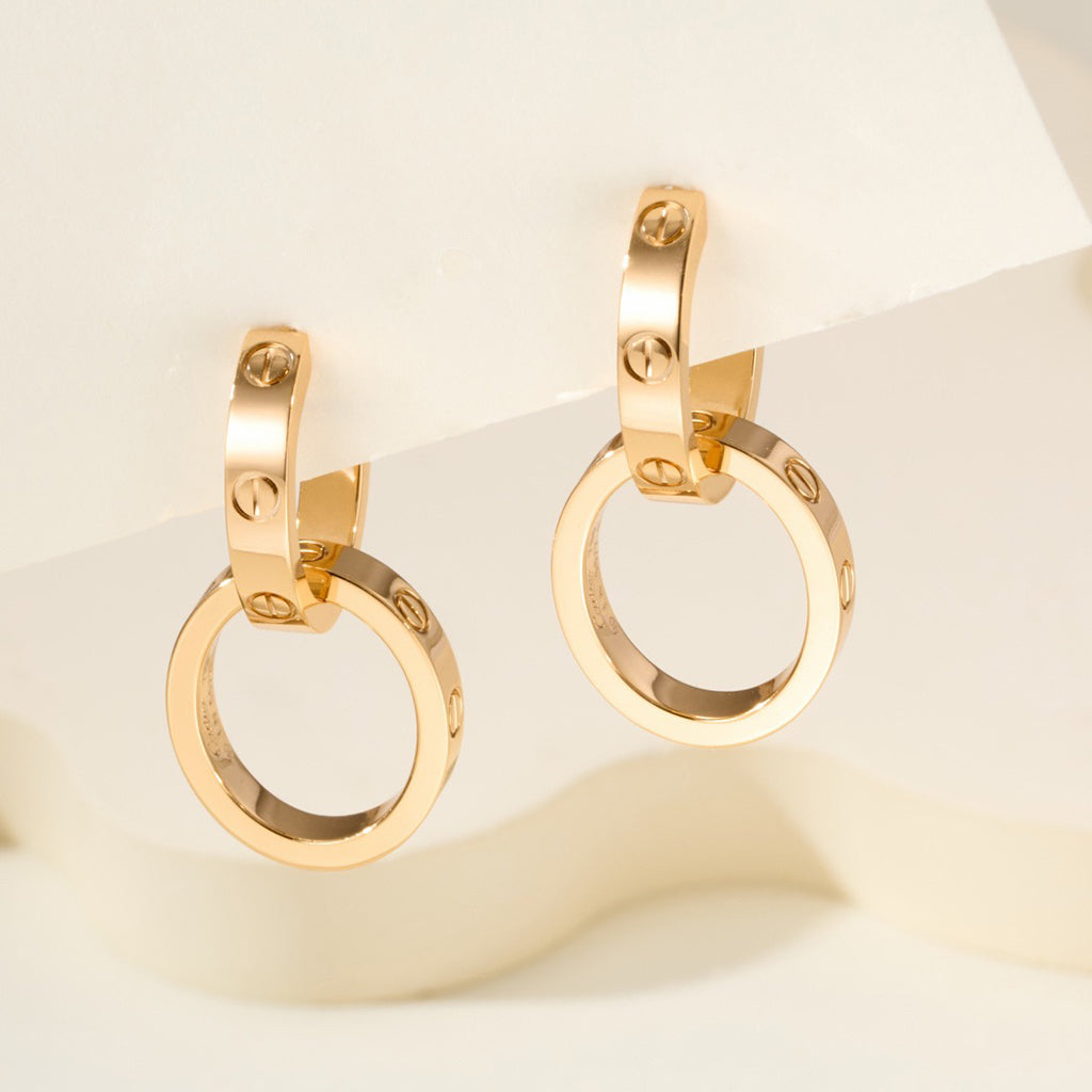 [Noble Aura jewelry]LOVE 3.3MM DANGLE EARRINGS