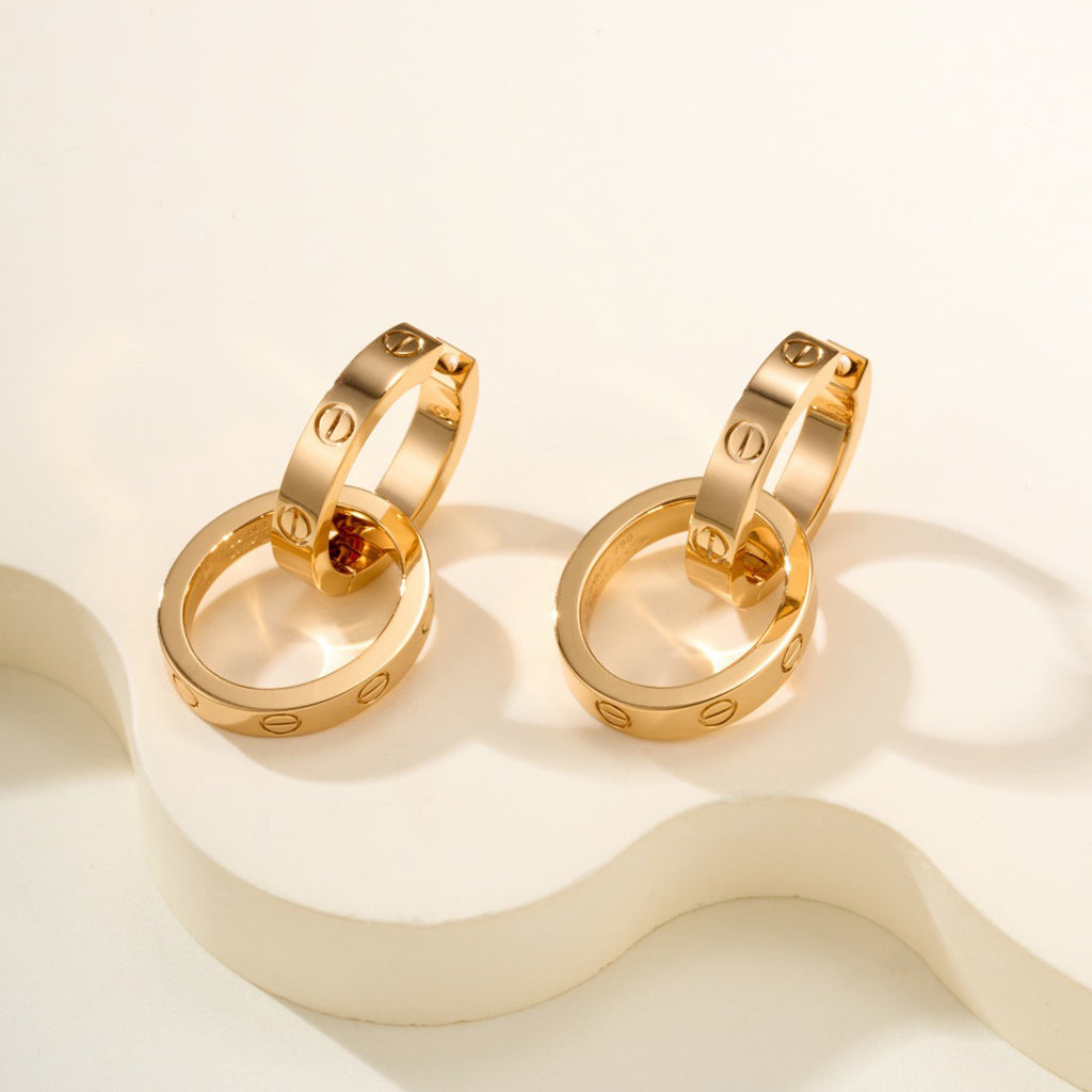 [Noble Aura jewelry]LOVE 3.3MM DANGLE EARRINGS