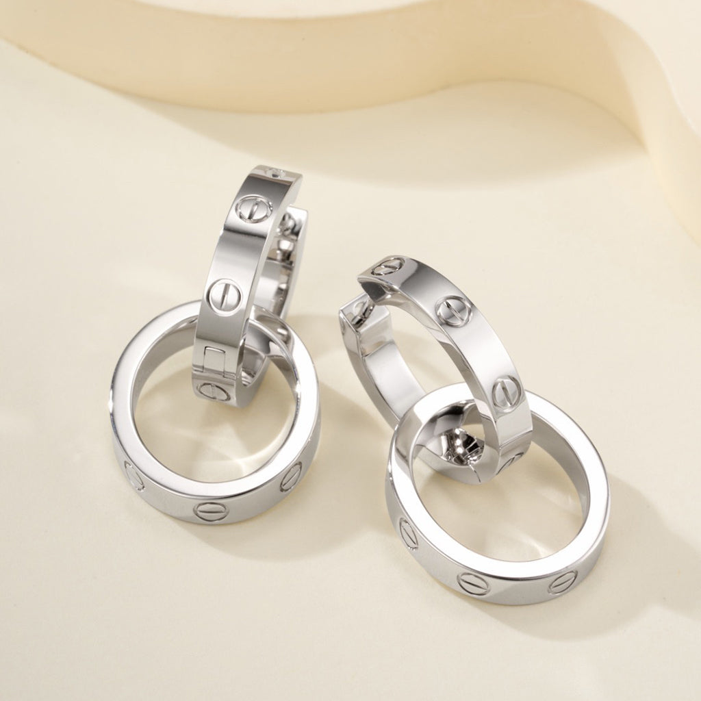 [Noble Aura jewelry]LOVE 3.3MM DANGLE EARRINGS