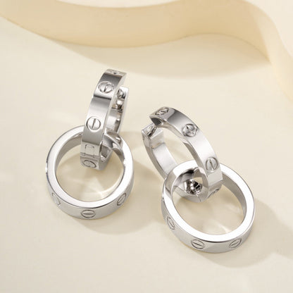 [Noble Aura jewelry]LOVE 3.3MM DANGLE EARRINGS