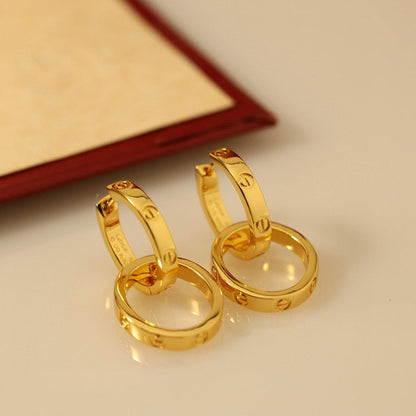 [Noble Aura jewelry]LOVE 3.3MM DANGLE EARRINGS