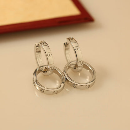 [Noble Aura jewelry]LOVE 3.3MM DANGLE EARRINGS