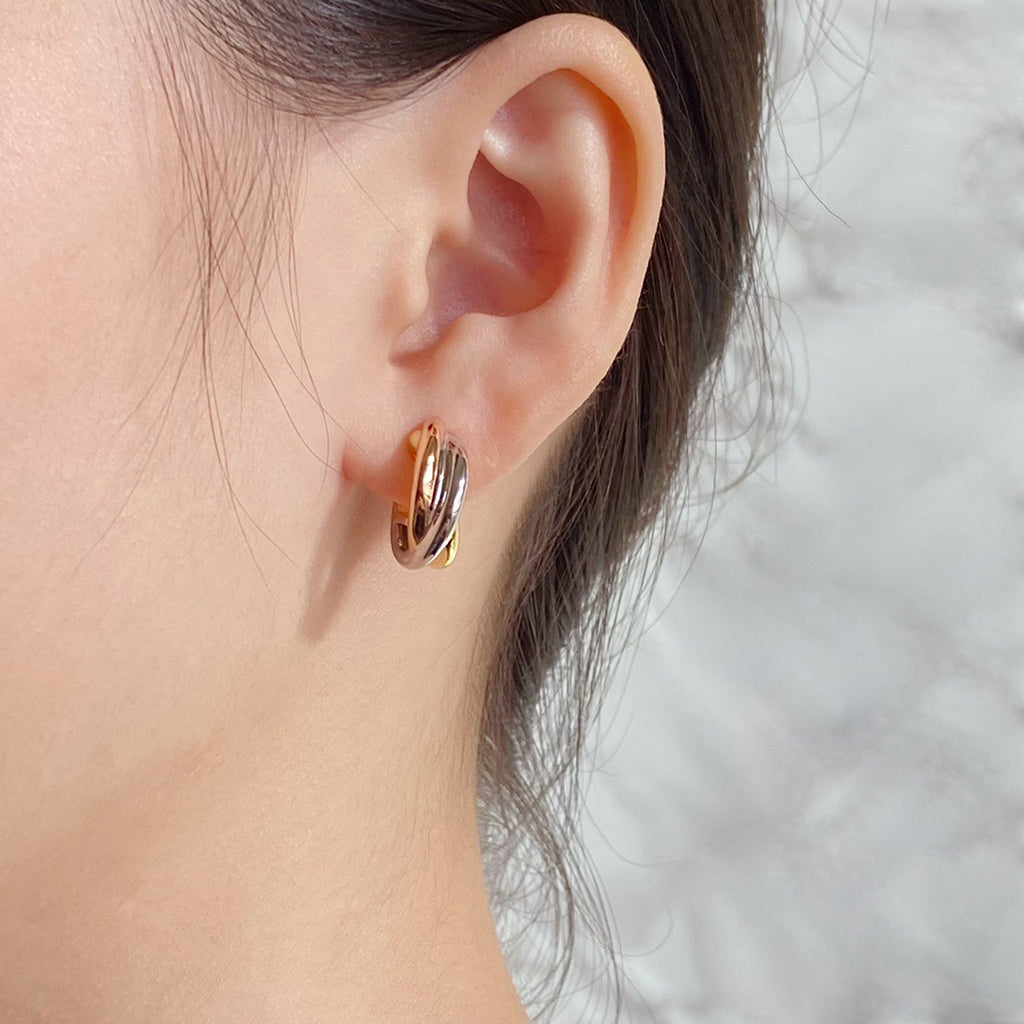 [Noble Aura jewelry]TRINITY ON DIAMOND CLASSIC EARRINGS