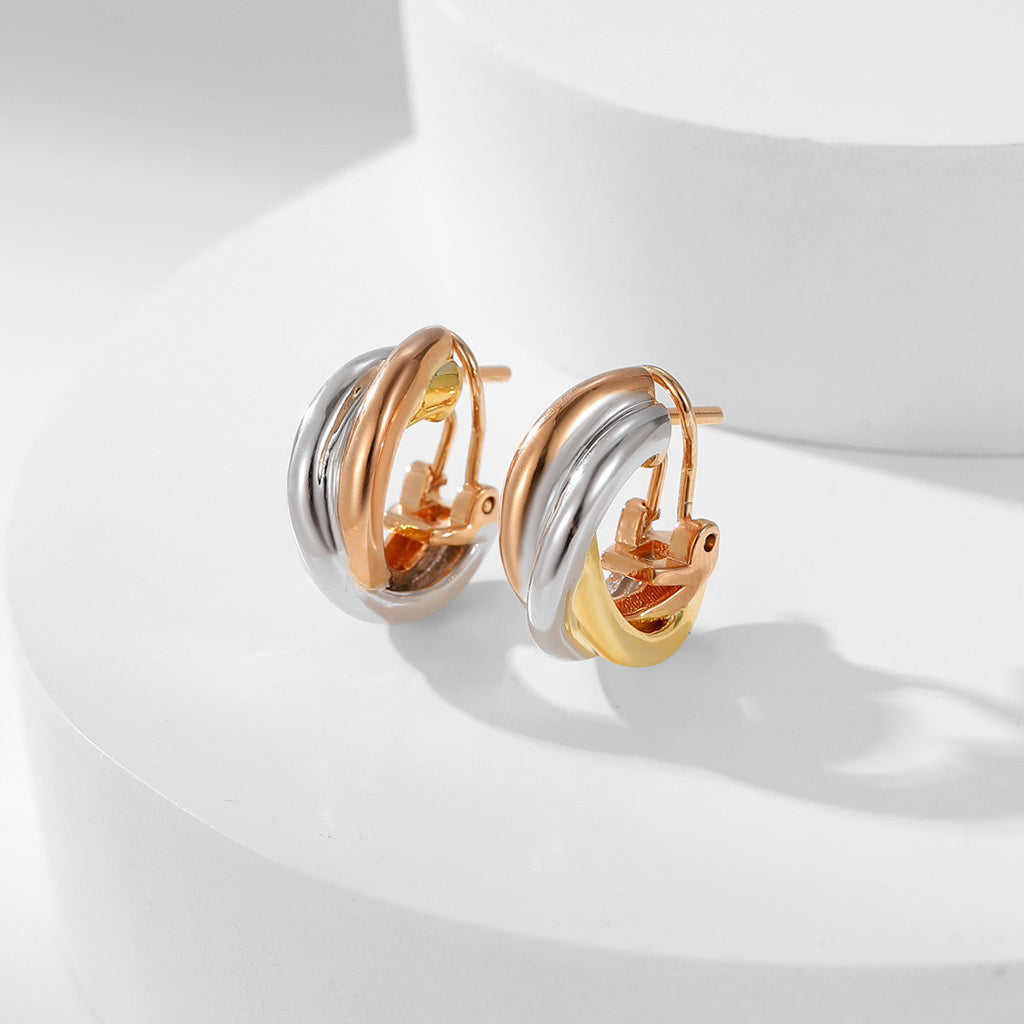 [Noble Aura jewelry]TRINITY ON DIAMOND CLASSIC EARRINGS