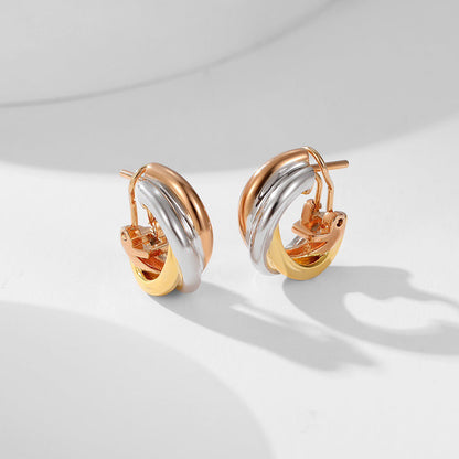 [Noble Aura jewelry]TRINITY ON DIAMOND CLASSIC EARRINGS