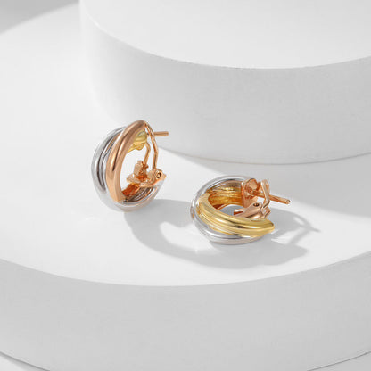 [Noble Aura jewelry]TRINITY ON DIAMOND CLASSIC EARRINGS