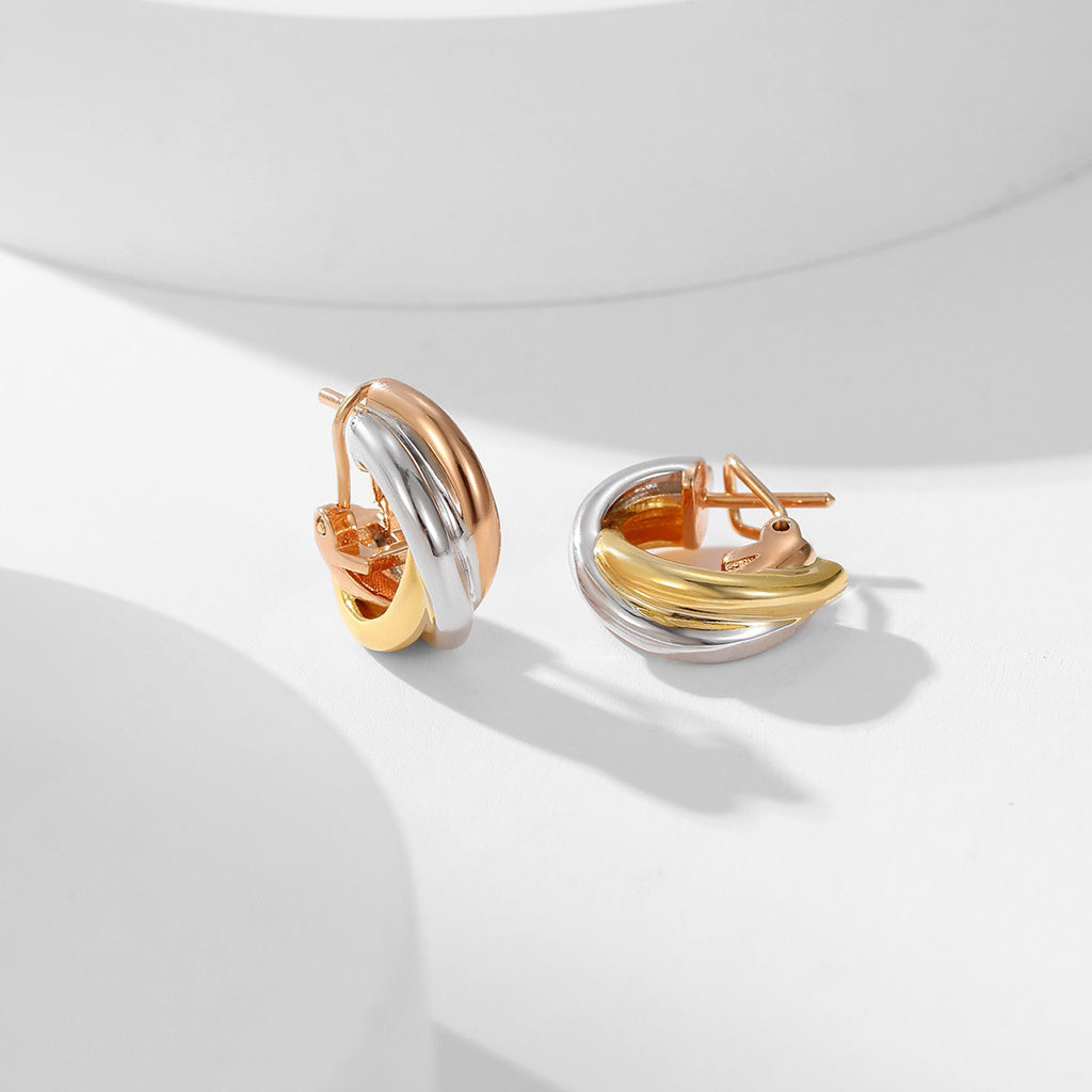 [Noble Aura jewelry]TRINITY ON DIAMOND CLASSIC EARRINGS