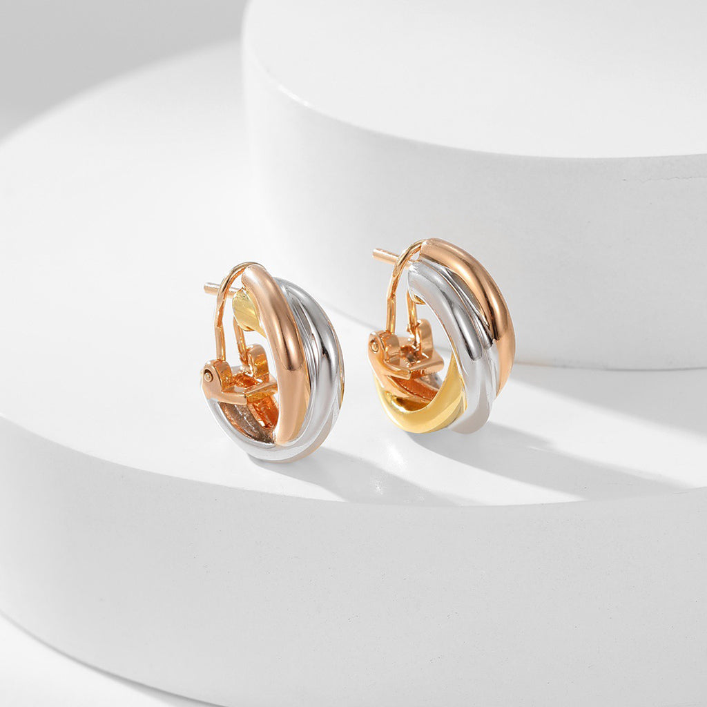[Noble Aura jewelry]TRINITY ON DIAMOND CLASSIC EARRINGS