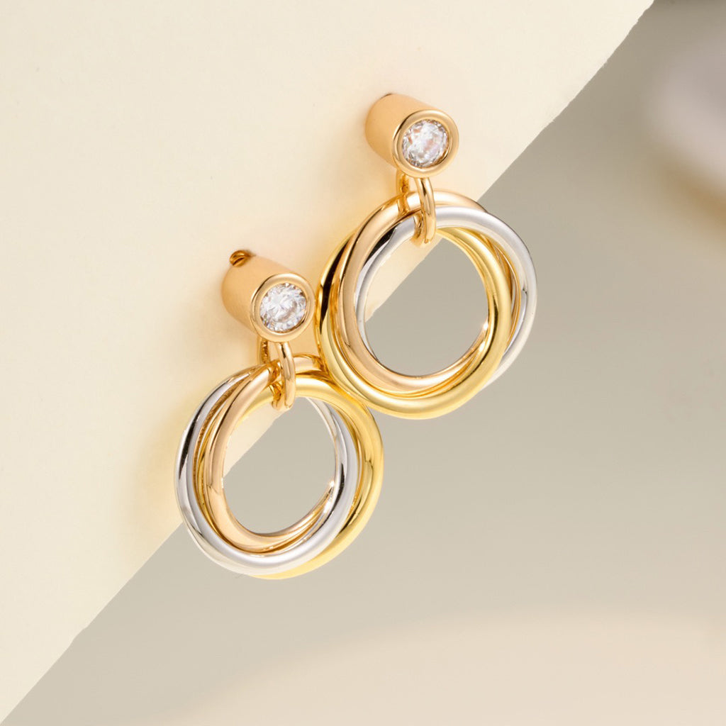 [Noble Aura jewelry]TRINITY ON DIAMOND  EARRINGS
