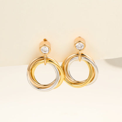 [Noble Aura jewelry]TRINITY ON DIAMOND  EARRINGS