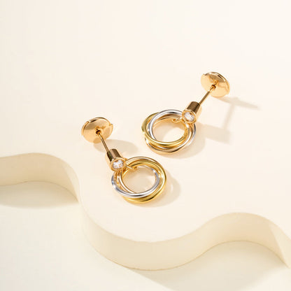 [Noble Aura jewelry]TRINITY ON DIAMOND  EARRINGS