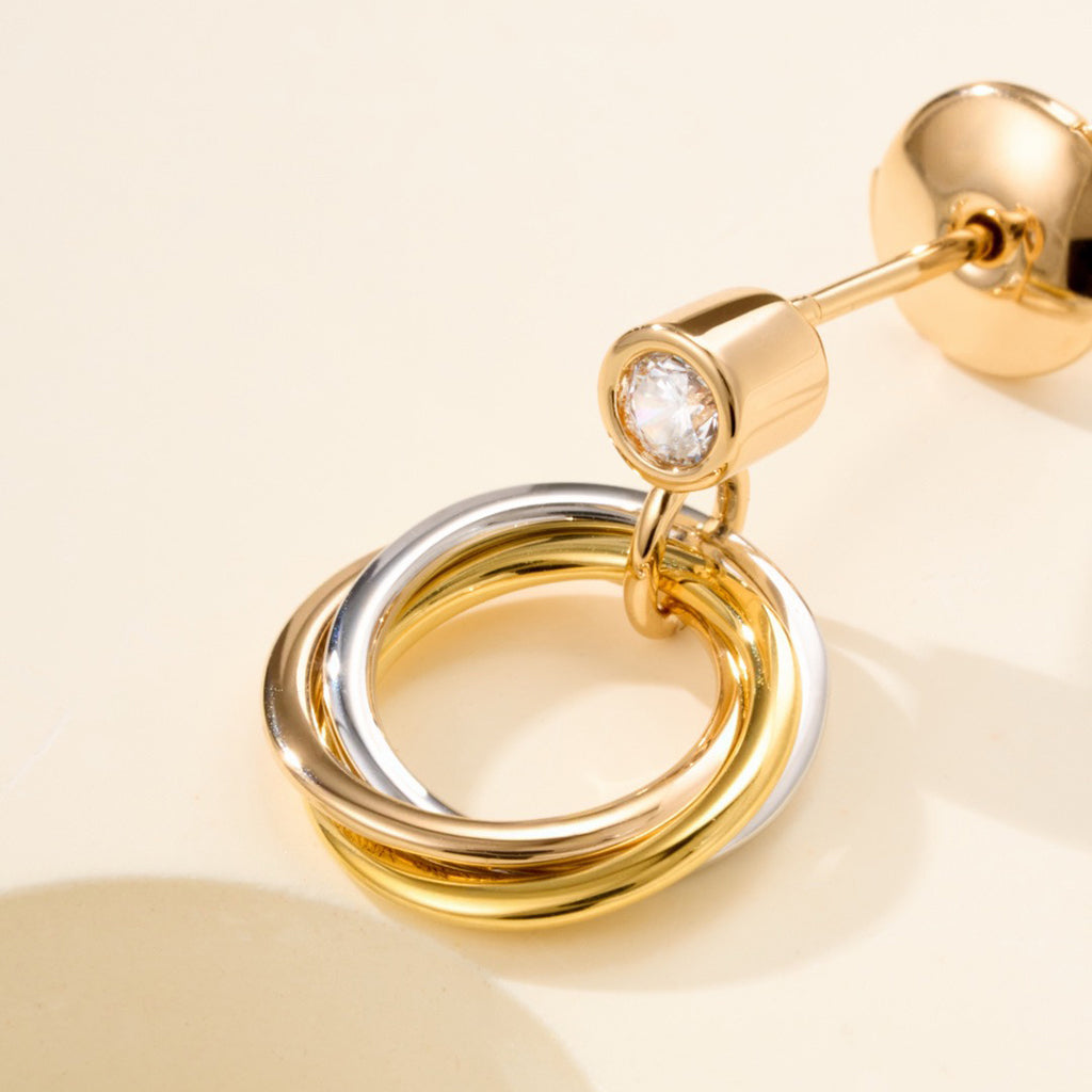 [Noble Aura jewelry]TRINITY ON DIAMOND  EARRINGS