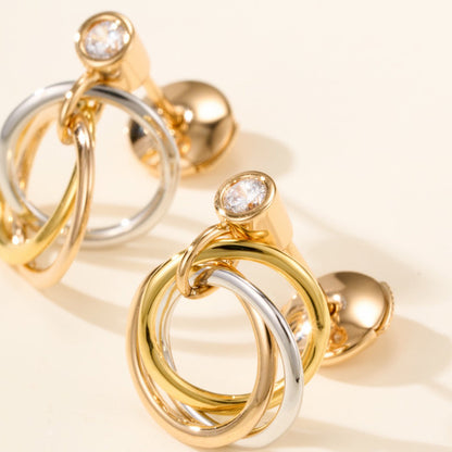 [Noble Aura jewelry]TRINITY ON DIAMOND  EARRINGS