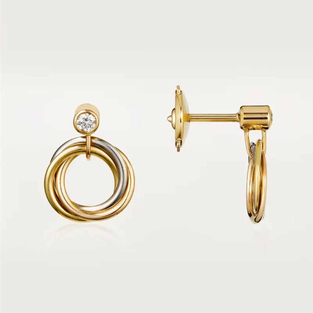 [Noble Aura jewelry]TRINITY ON DIAMOND  EARRINGS