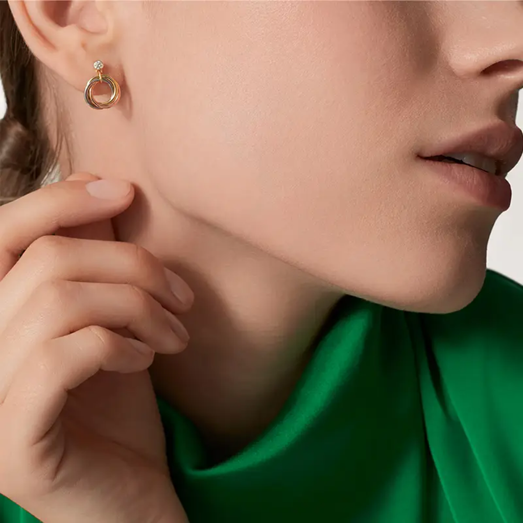 [Noble Aura jewelry]TRINITY ON DIAMOND  EARRINGS