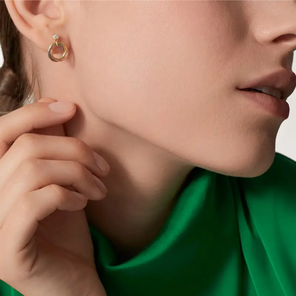[Noble Aura jewelry]TRINITY ON DIAMOND  EARRINGS
