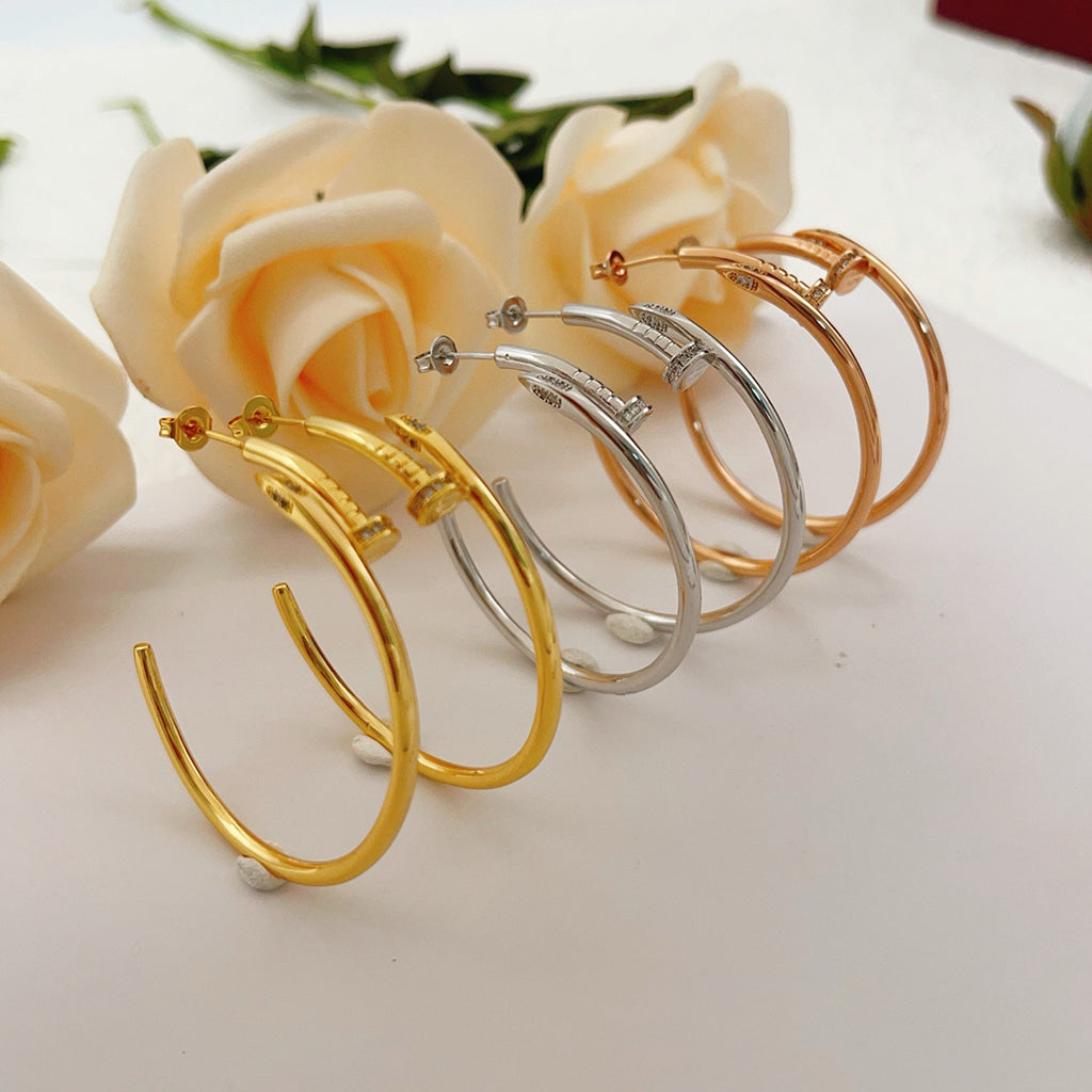 [Noble Aura jewelry]JUSTE HALF DIAMOND LARGE EARRINGS