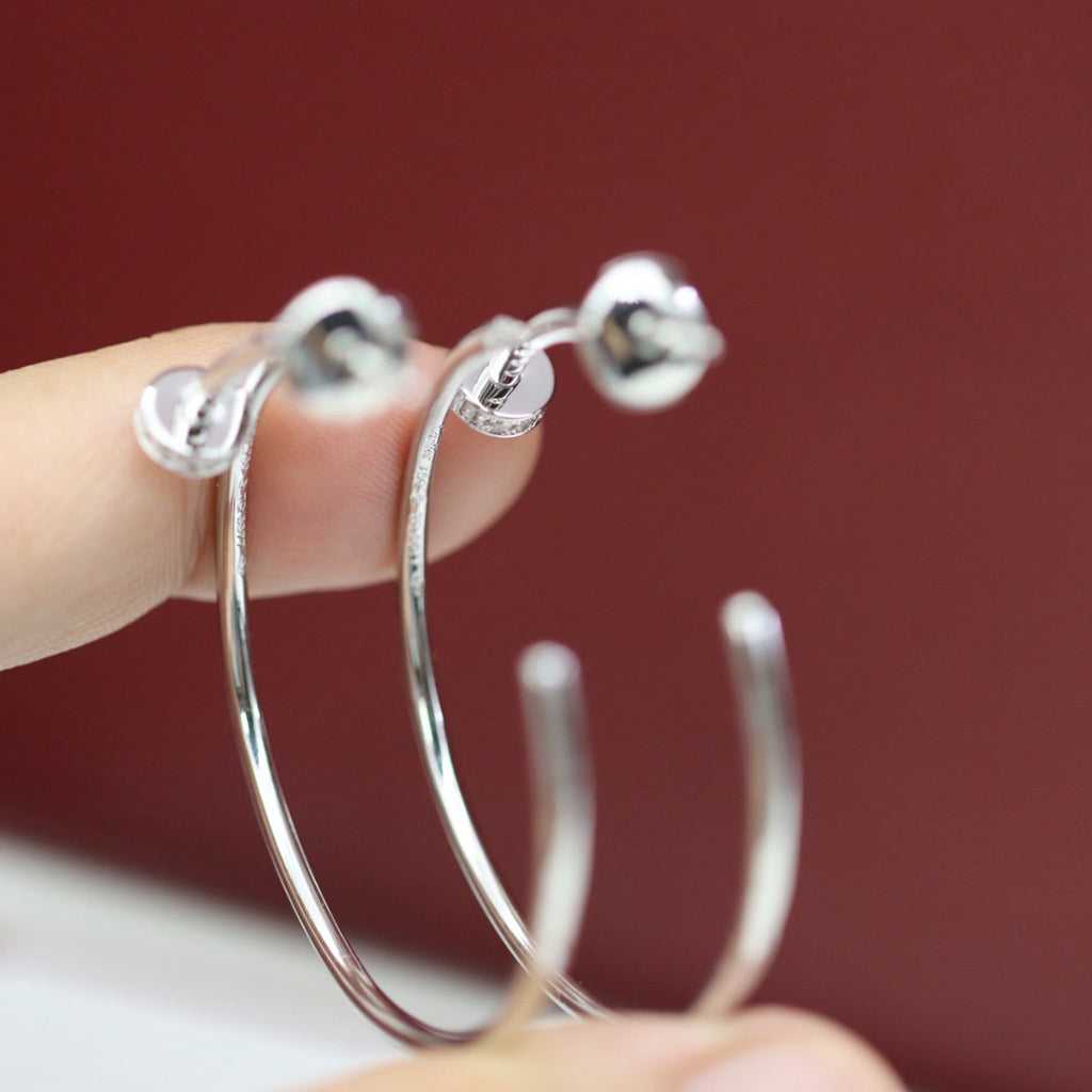 [Noble Aura jewelry]JUSTE HALF DIAMOND LARGE EARRINGS