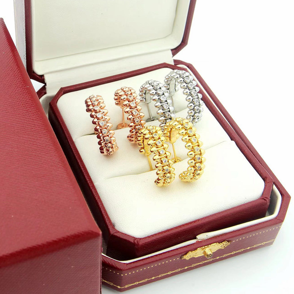 [Noble Aura jewelry]CLASH FULL DIAMOND MEDIUM EARRINGS
